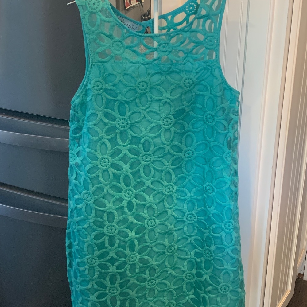 Mud pie floral lace overlay lined sumner dress. Worn‎ once